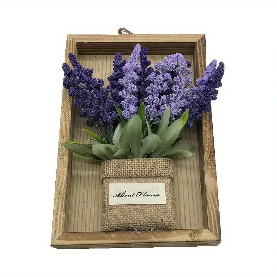 Rectangular Frame Wall Art with Artificial Flowers