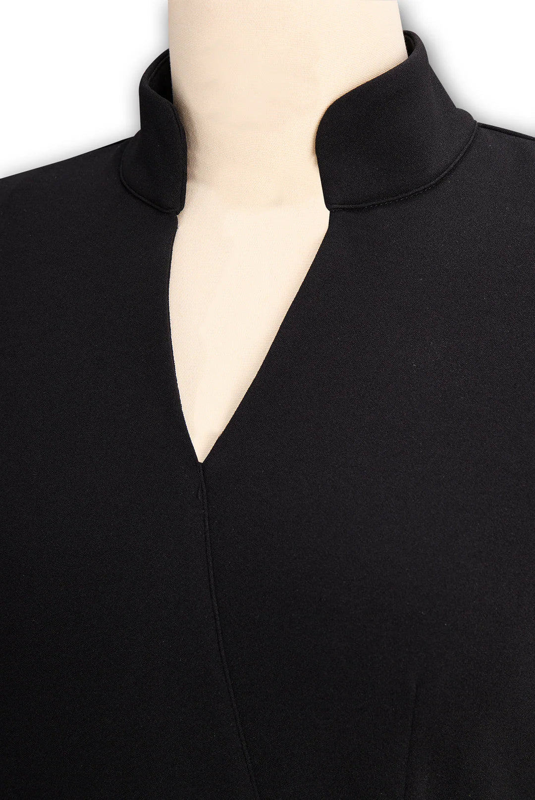 Refined Midi Dress with Mock Wrap Neckline and Belted Waist – Midi Dress with Sleeves for Women, Perfect for All Occasions