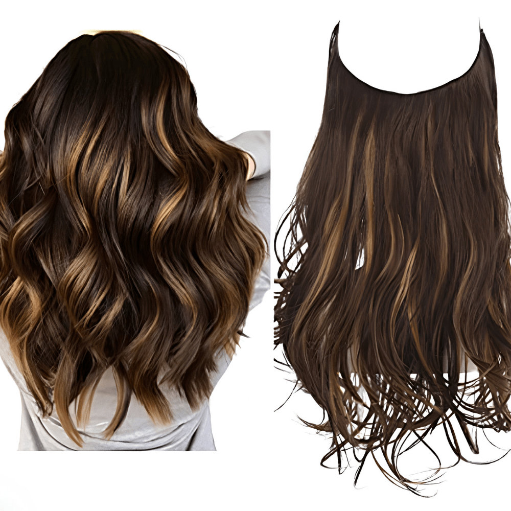 Remy human hair clip-in extensions in seamless design, offering natural volume and length for beautiful, effortless styling. 1
