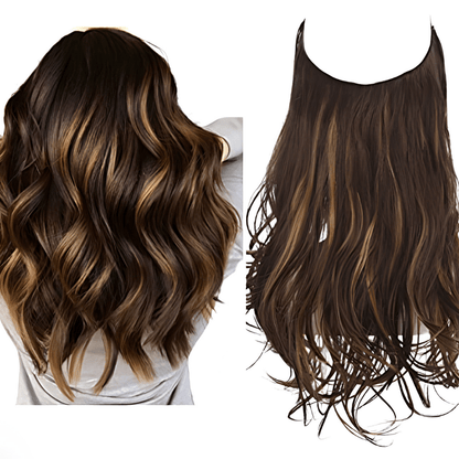 Remy human hair clip-in extensions in seamless design, offering natural volume and length for beautiful, effortless styling. 1