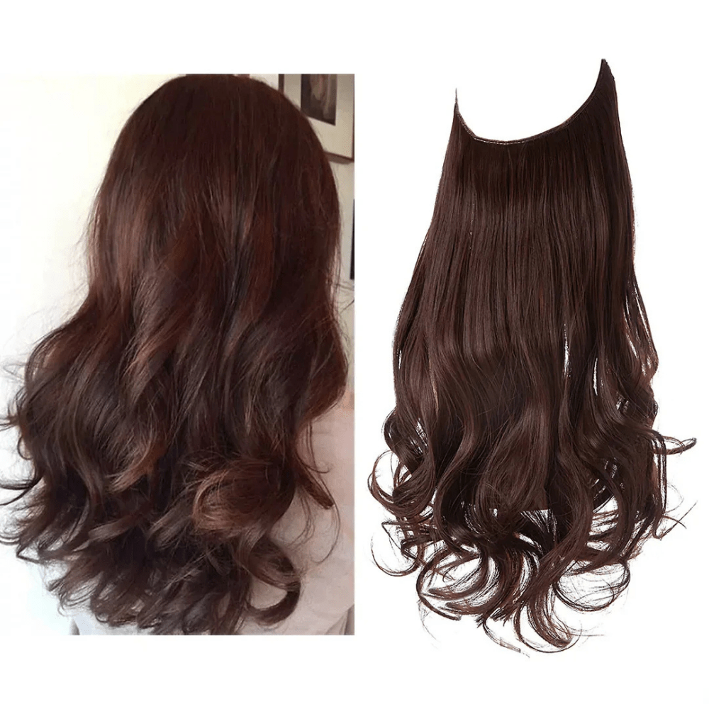 Remy human hair clip-in extensions in seamless design, offering natural volume and length for beautiful, effortless styling. 7