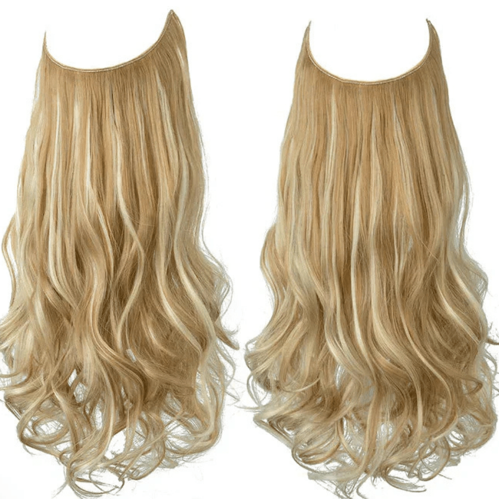 Remy human hair clip-in extensions in seamless design, offering natural volume and length for beautiful, effortless styling. 16