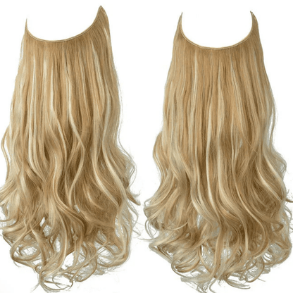 Remy human hair clip-in extensions in seamless design, offering natural volume and length for beautiful, effortless styling. 16