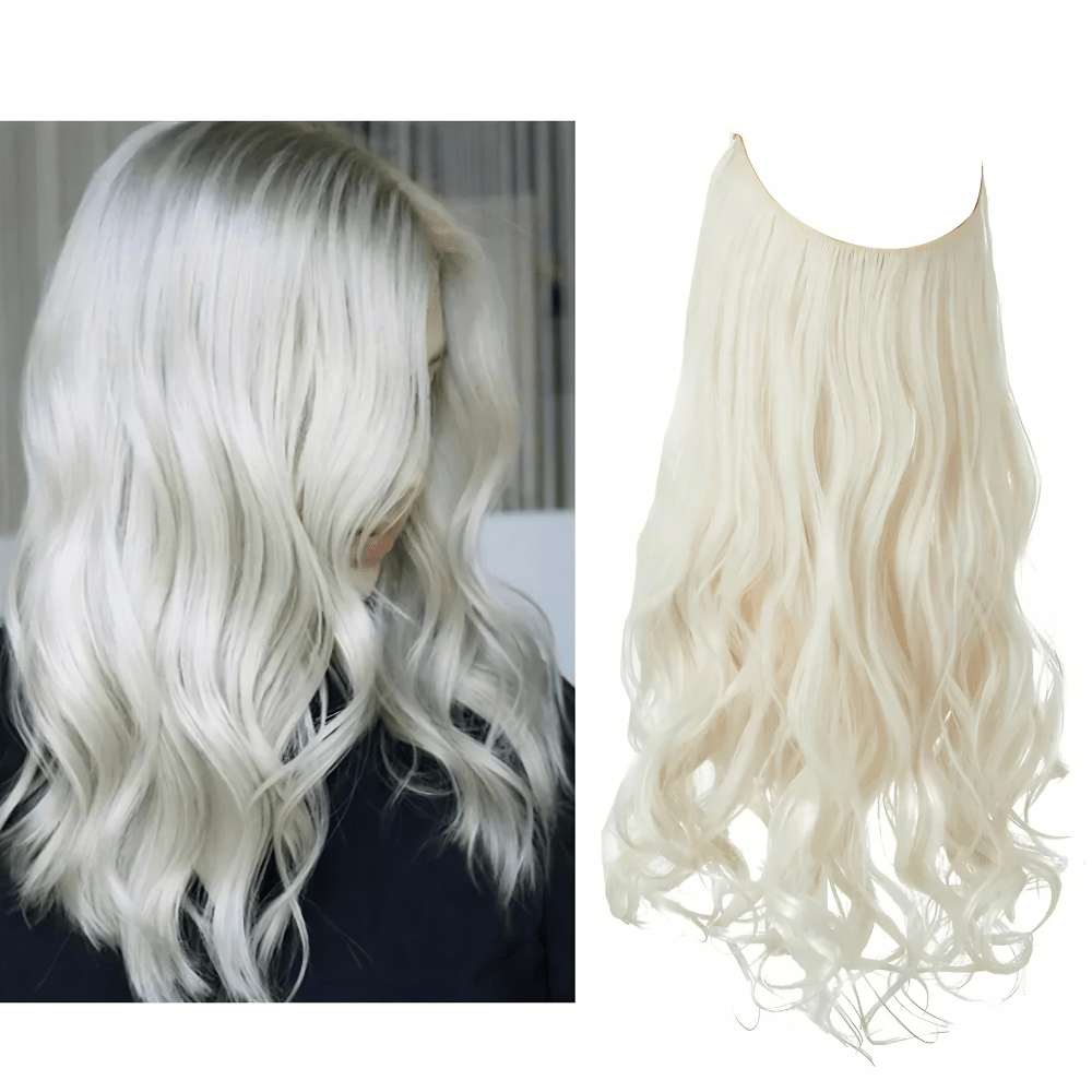 Remy human hair clip-in extensions in seamless design, offering natural volume and length for beautiful, effortless styling. 5