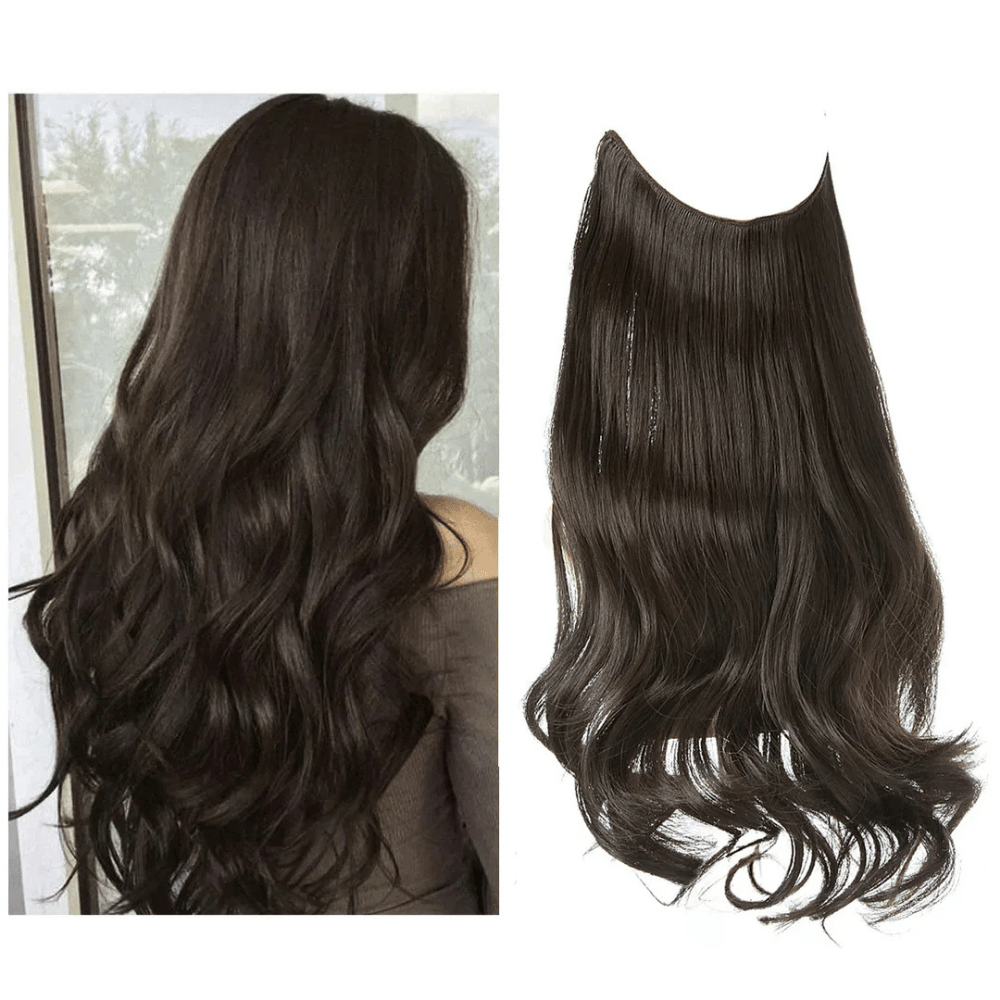 Remy human hair clip-in extensions in seamless design, offering natural volume and length for beautiful, effortless styling. 4