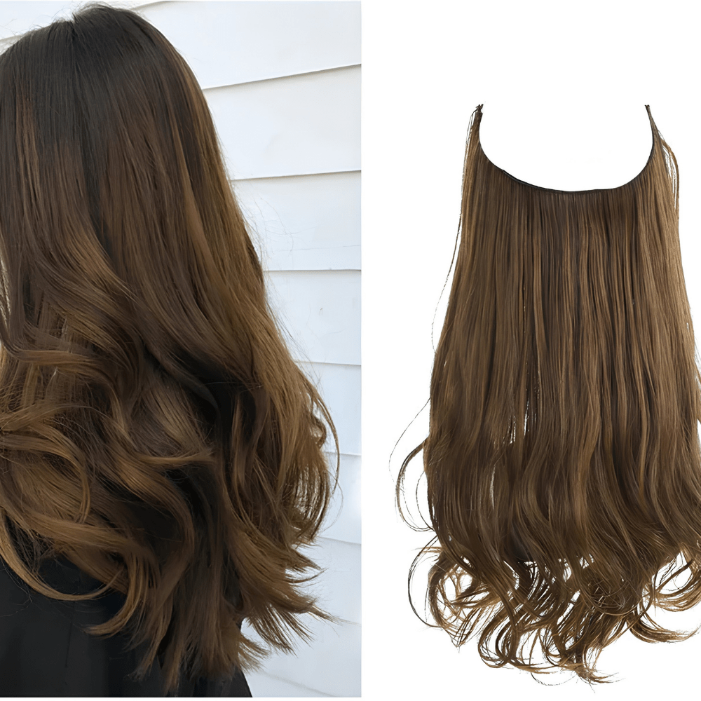 Remy human hair clip-in extensions in seamless design, offering natural volume and length for beautiful, effortless styling. 9