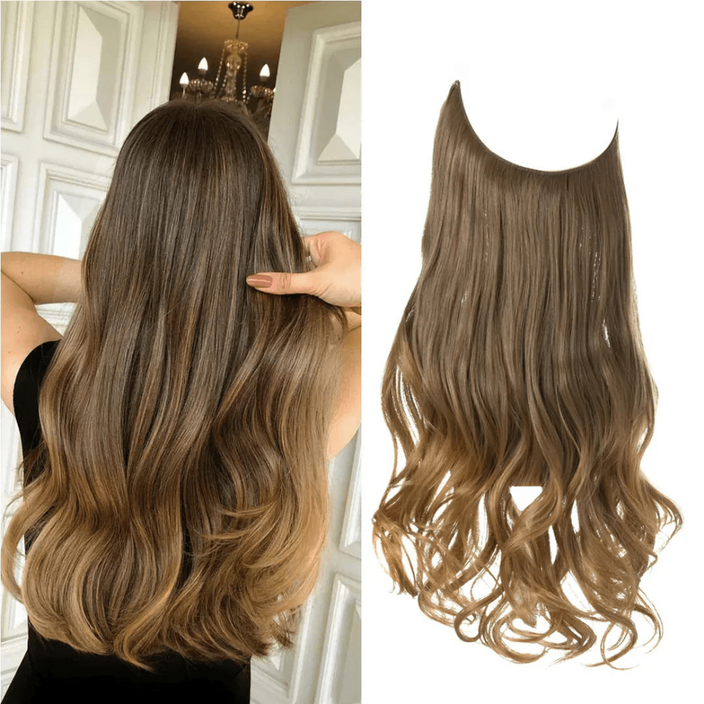 Remy human hair clip-in extensions in seamless design, offering natural volume and length for beautiful, effortless styling. 3
