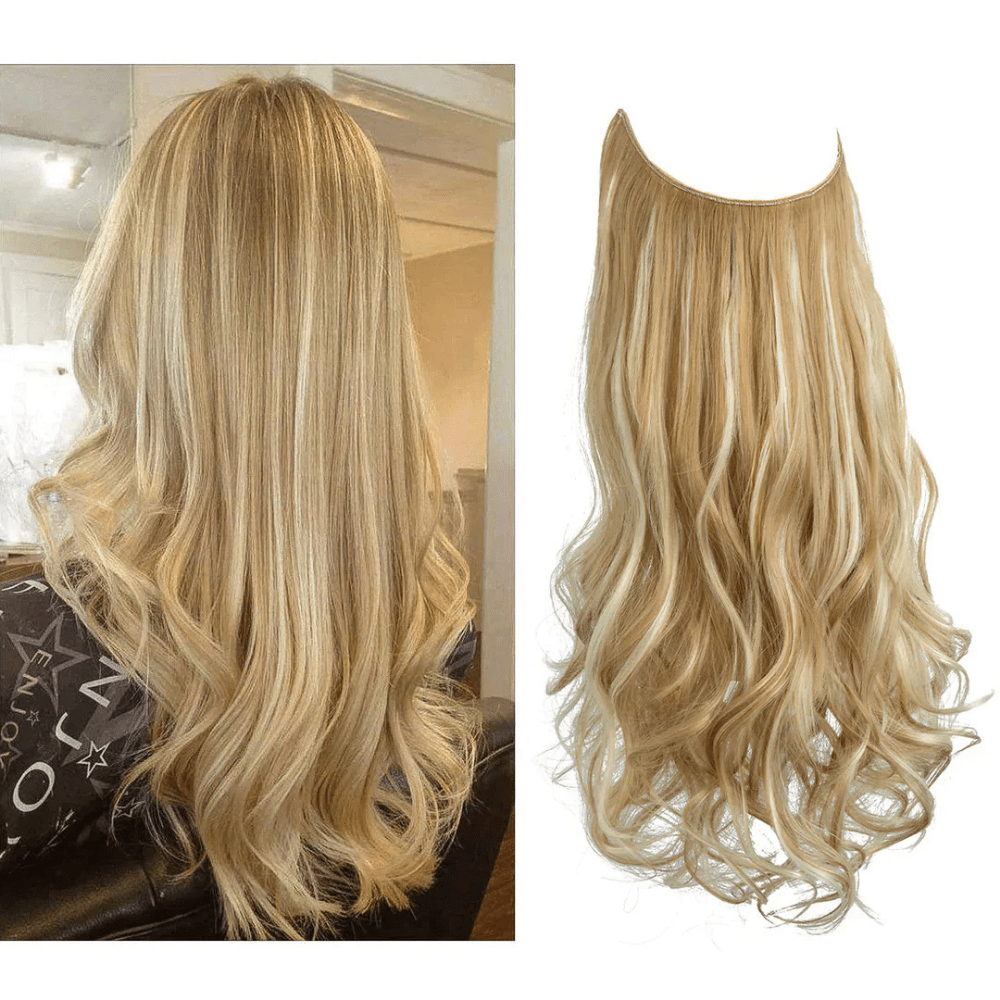 Remy human hair clip-in extensions in seamless design, offering natural volume and length for beautiful, effortless styling. 8