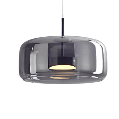 Retro pendant lamp featuring an amber glass shade and a black metal fixture, perfect vintage lighting for kitchen and dining spaces. 7