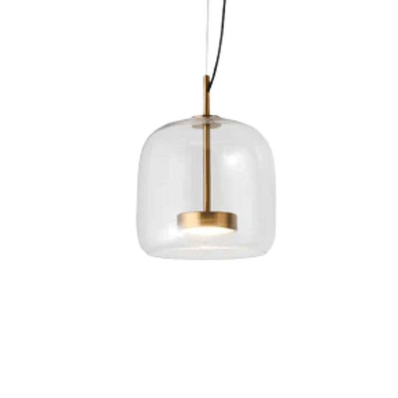Retro pendant lamp featuring an amber glass shade and a black metal fixture, perfect vintage lighting for kitchen and dining spaces. 0