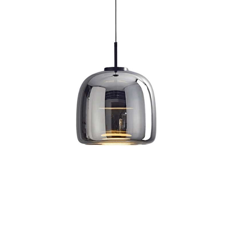 Retro pendant lamp featuring an amber glass shade and a black metal fixture, perfect vintage lighting for kitchen and dining spaces. 6