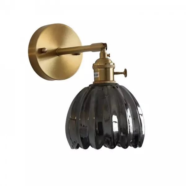 Retro wall lamp featuring a tulip glass shade, designed as a metal wall sconce to enhance cozy atmospheres in living spaces. 10