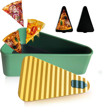 Reusable pizza storage container made of food-safe silicone featuring a leak-proof seal and dual trays for optimal freshness and easy storage. 10