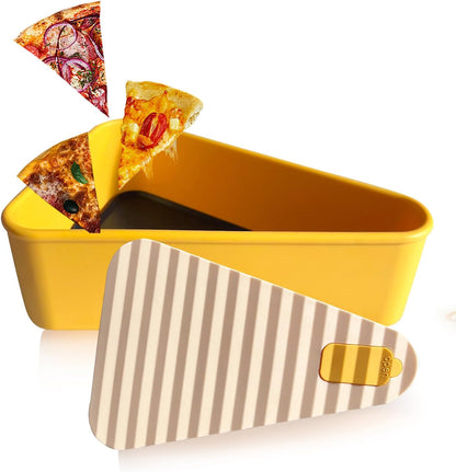 Reusable pizza storage container made of food-safe silicone featuring a leak-proof seal and dual trays for optimal freshness and easy storage. 9