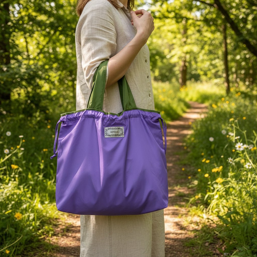 Reusable tote bag with a rectangle design and wristlet strap, perfect for shopping and everyday use, featuring durable materials and stylish aesthetics. 0