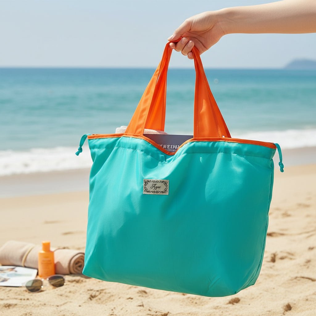 Reusable tote bag with a rectangle design and wristlet strap, perfect for shopping and everyday use, featuring durable materials and stylish aesthetics. 11