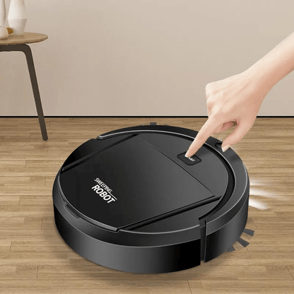 Robot vacuum and mop with 3-in-1 functionality, featuring a compact design for effortless cleaning on various surfaces. 0