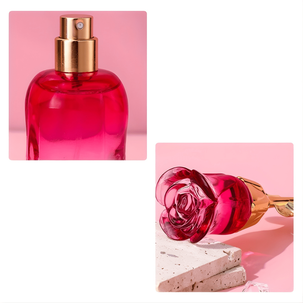 Rose Floral Perfume bottle with elegant design, showcasing a light and lasting fragrance perfect for everyday wear. 2