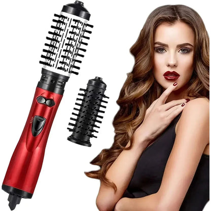 Rotating Hair Dryer Styler with Adjustable Temperature and Ionic Technology, featuring a 2-in-1 volumizing brush design for effortless styling and enhanced shine 4
