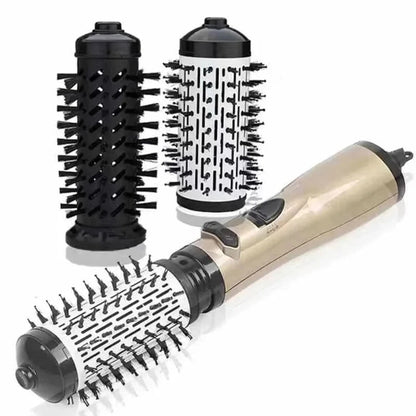 Rotating Hair Dryer Styler with Adjustable Temperature and Ionic Technology, featuring a 2-in-1 volumizing brush design for effortless styling and enhanced shine 3