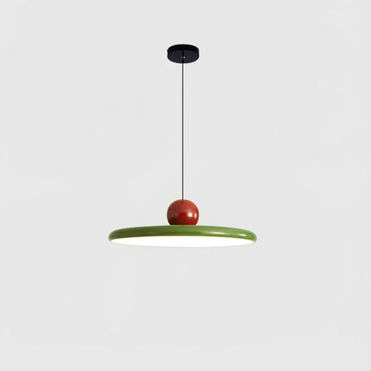 Round pendant light featuring an adjustable cable and integrated LED, showcasing a sleek modern metal and acrylic design, perfect for illuminating kitchen islands. 0