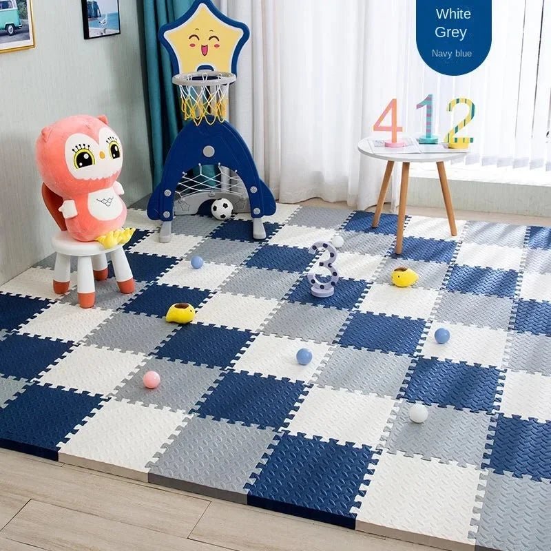 Safe Foam Baby Play Mat featuring a shock-absorbing puzzle design for sensory stimulation, measuring 120 x 90 cm, suitable for all genders. 6