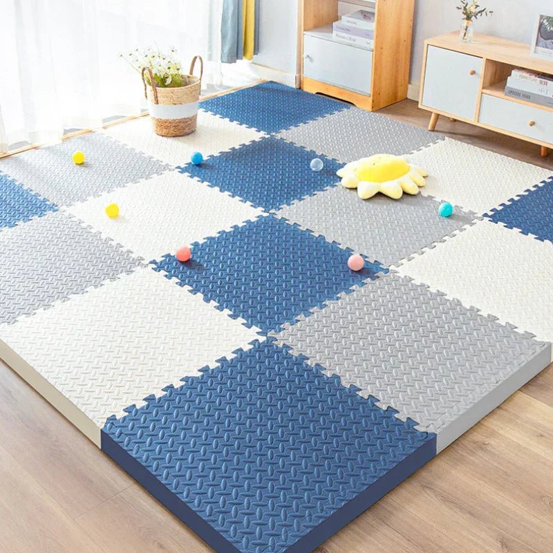 Safe Foam Baby Play Mat featuring a shock-absorbing puzzle design for sensory stimulation, measuring 120 x 90 cm, suitable for all genders. 8