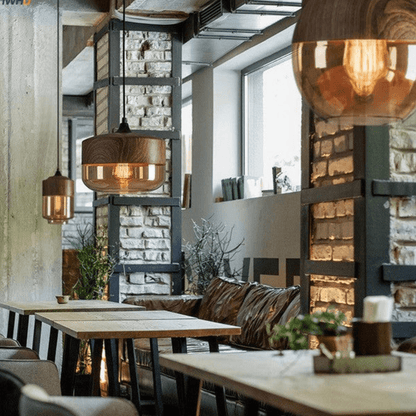 Scandinavian hanging lamp featuring a sleek glass pendant design with an adjustable height, complemented by a stylish metal finish, perfect for modern home decor. 6