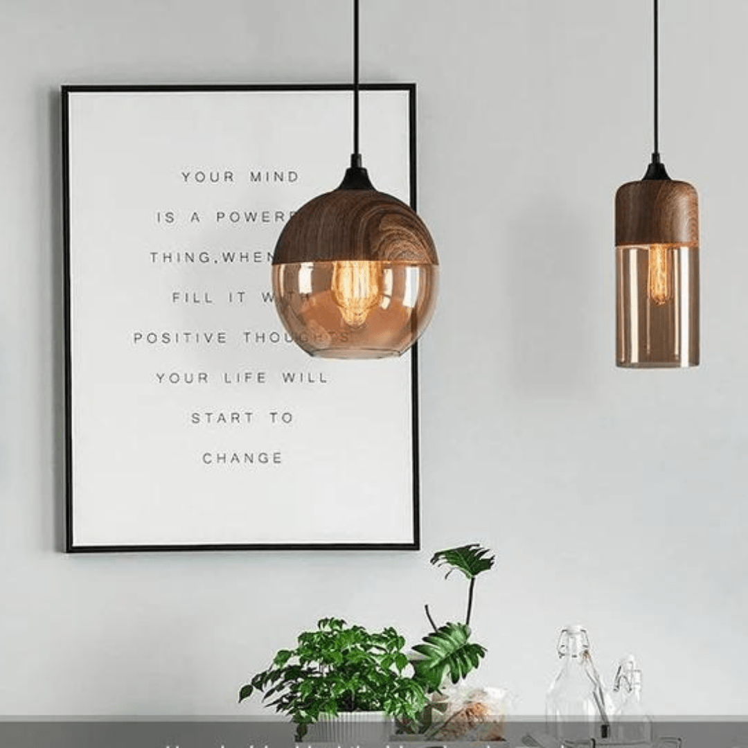 Scandinavian hanging lamp featuring a sleek glass pendant design with an adjustable height, complemented by a stylish metal finish, perfect for modern home decor. 7