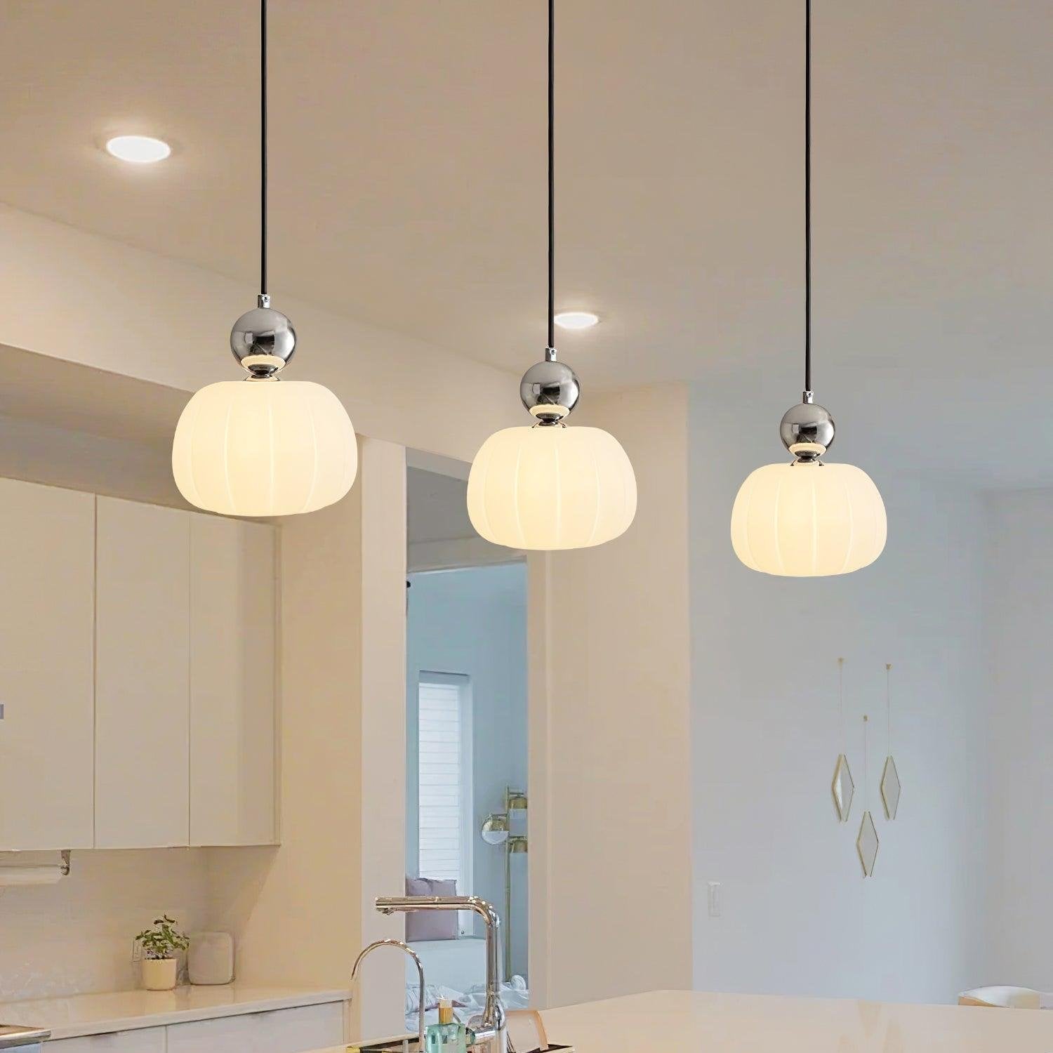 Scandinavian hanging lamp featuring a sleek metal and acrylic design, with adjustable LED light, perfect for modern interior spaces. 3