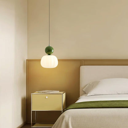 Scandinavian hanging lamp featuring a sleek metal and acrylic design, with adjustable LED light, perfect for modern interior spaces. 2