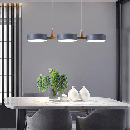 Scandinavian hanging lamp featuring a modern minimalist design with metal and wood accents, perfect for stylish home décor. 11