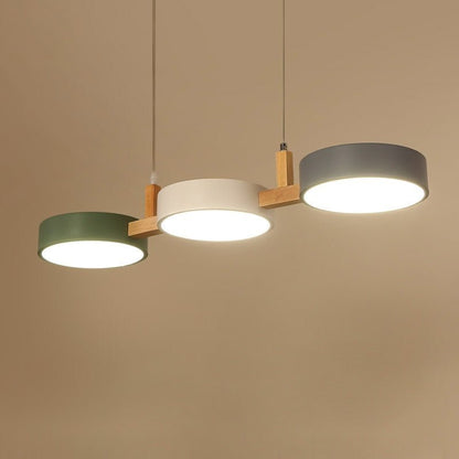 Scandinavian hanging lamp featuring a modern minimalist design with metal and wood accents, perfect for stylish home décor. 5