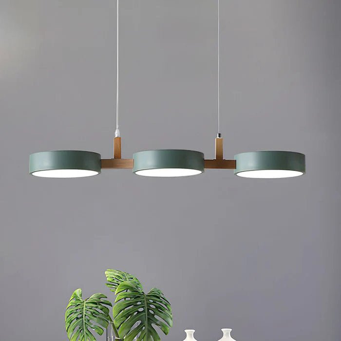 Scandinavian hanging lamp featuring a modern minimalist design with metal and wood accents, perfect for stylish home décor. 9