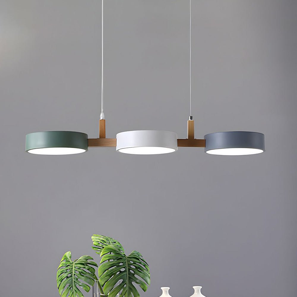 Scandinavian hanging lamp featuring a modern minimalist design with metal and wood accents, perfect for stylish home décor. 0