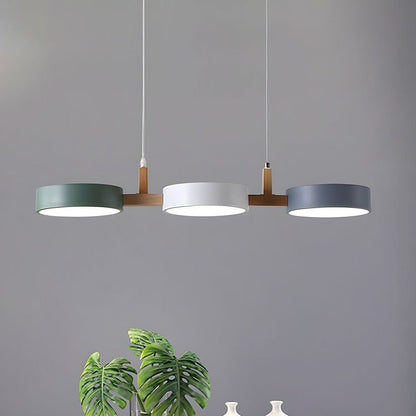 Scandinavian hanging lamp featuring a modern minimalist design with metal and wood accents, perfect for stylish home décor. 0