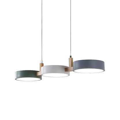 Scandinavian hanging lamp featuring a modern minimalist design with metal and wood accents, perfect for stylish home décor. 8