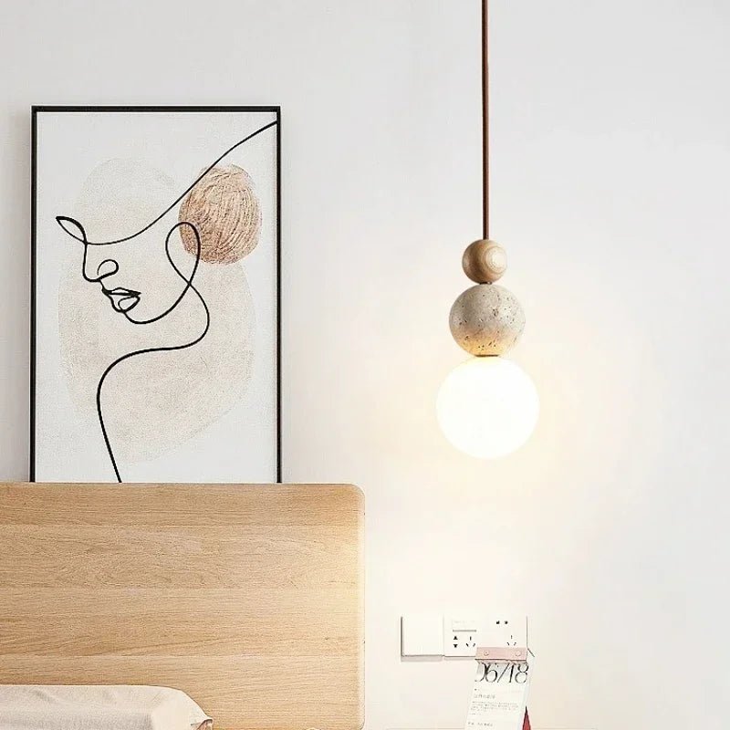 Scandinavian minimalist hanging lamp featuring a sleek ball design and an elegant opal shade, perfect for modern home decor. 3