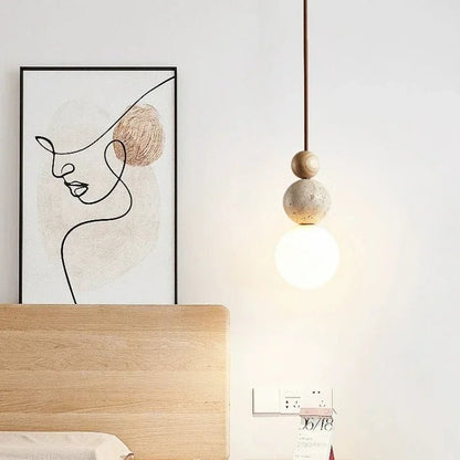 Scandinavian minimalist hanging lamp featuring a sleek ball design and an elegant opal shade, perfect for modern home decor. 3