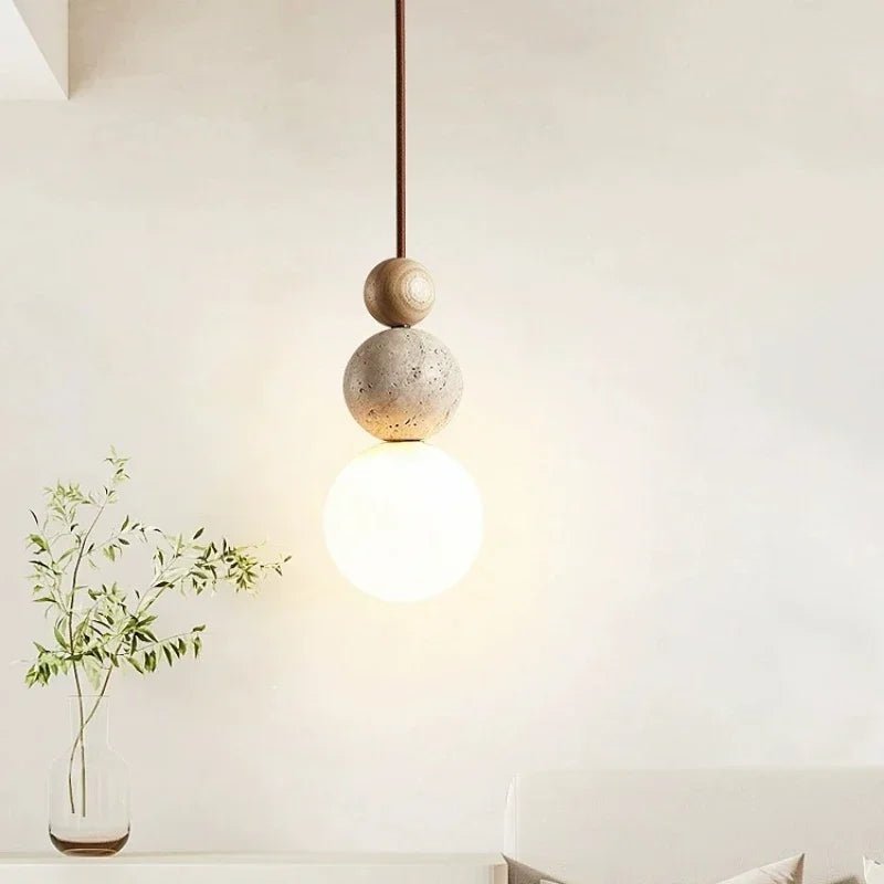 Scandinavian minimalist hanging lamp featuring a sleek ball design and an elegant opal shade, perfect for modern home decor. 2