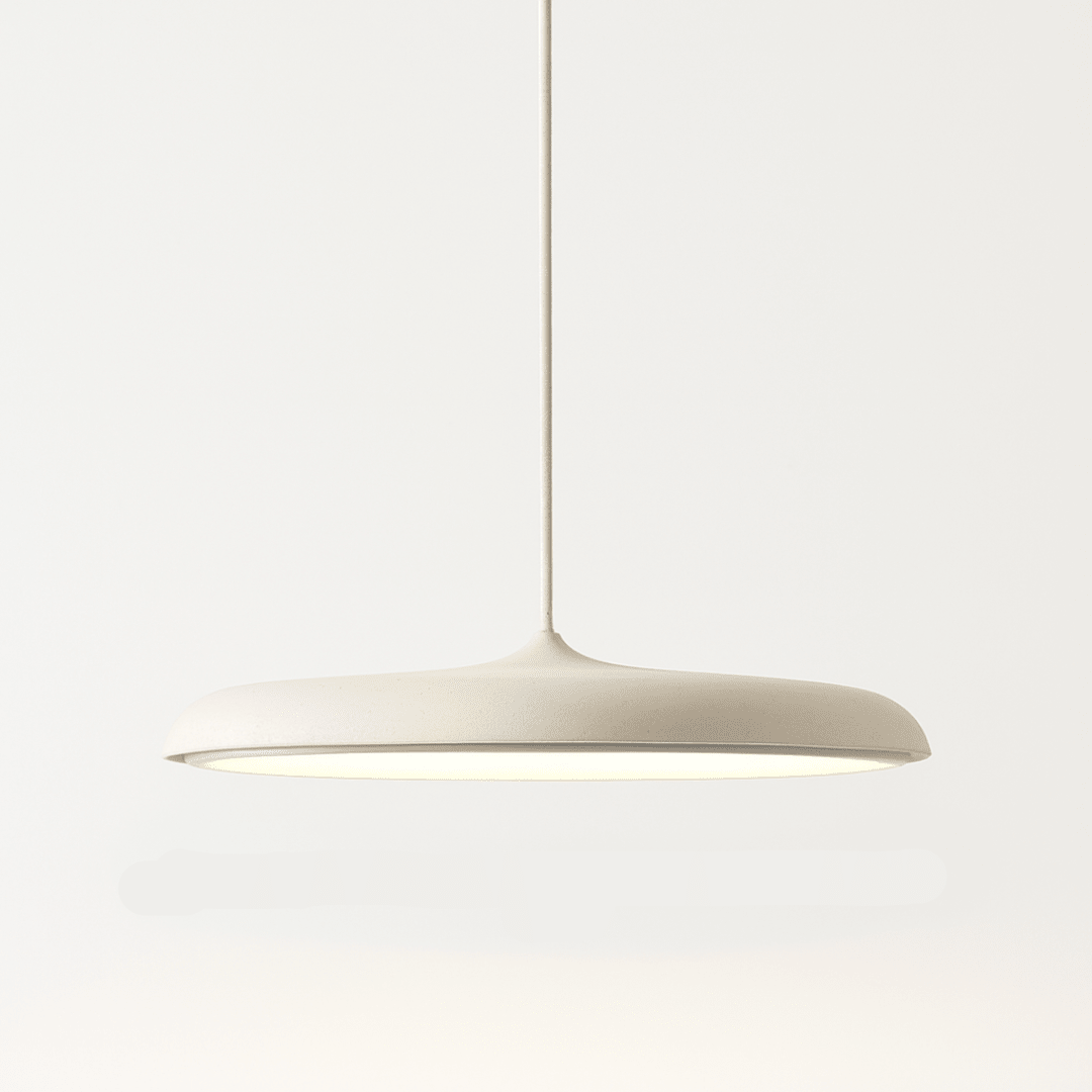 Scandinavian LED pendant light designed for dining tables, featuring a minimalist style and warm white illumination for a cozy atmosphere. 3