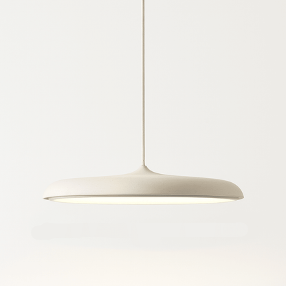 Scandinavian LED pendant light designed for dining tables, featuring a minimalist style and warm white illumination for a cozy atmosphere. 3