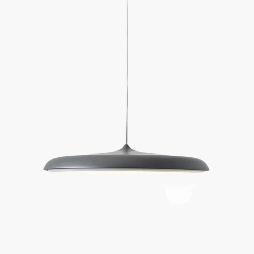 Scandinavian LED pendant light designed for dining tables, featuring a minimalist style and warm white illumination for a cozy atmosphere. 8