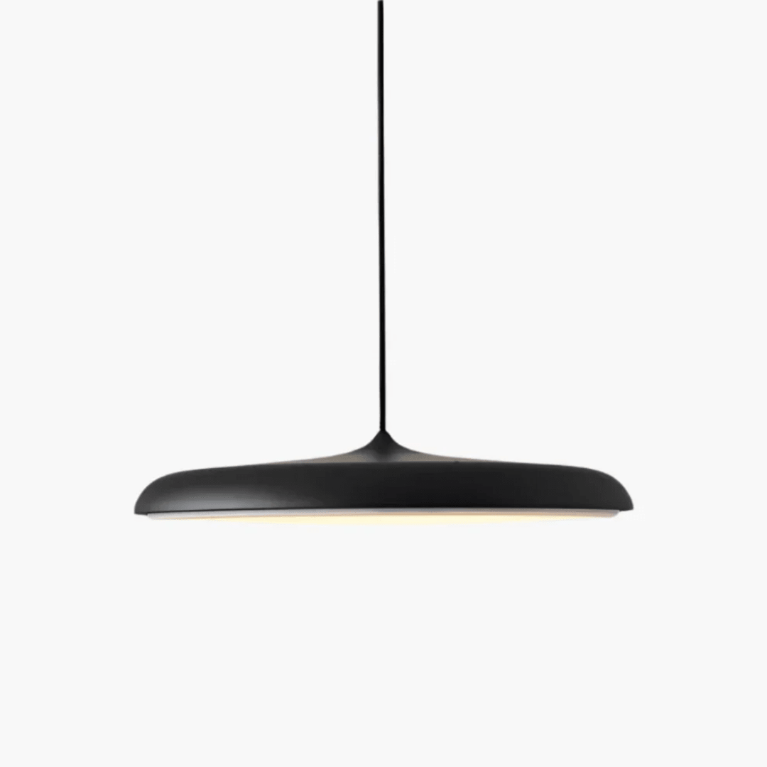 Scandinavian LED pendant light designed for dining tables, featuring a minimalist style and warm white illumination for a cozy atmosphere. 5