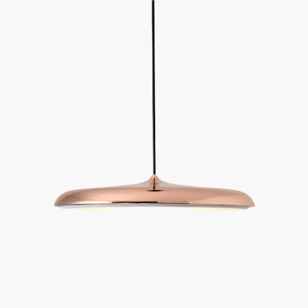 Scandinavian LED pendant light designed for dining tables, featuring a minimalist style and warm white illumination for a cozy atmosphere. 6