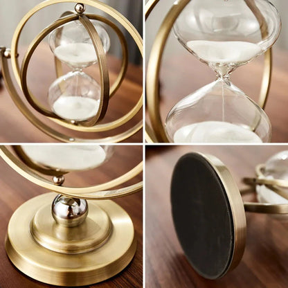 Scandinavian Sand Clock in sleek aluminum design, perfect decorative timer for modern interiors, showcasing elegance and functionality. 4