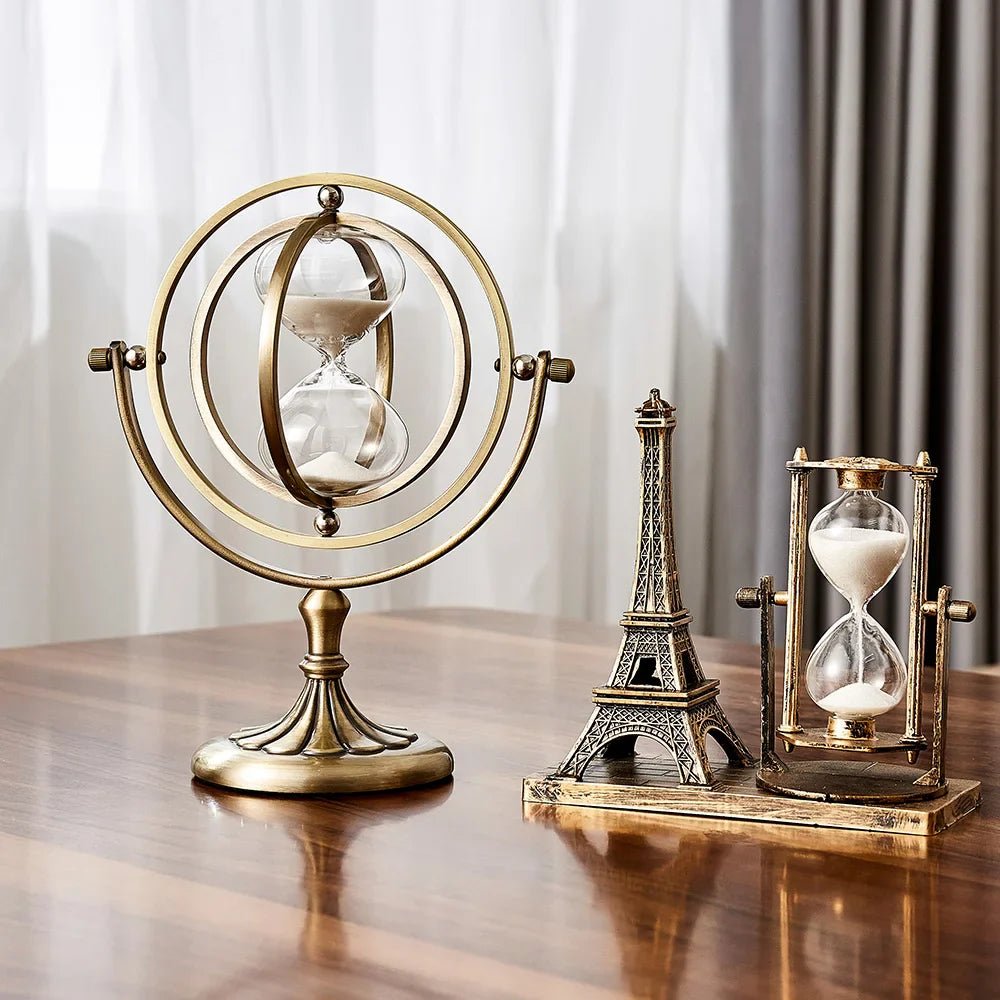 Scandinavian Sand Clock in sleek aluminum design, perfect decorative timer for modern interiors, showcasing elegance and functionality. 6