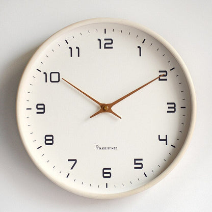Scandinavian wall clock featuring a natural wood finish and minimalist design, measuring 30 cm, equipped with accurate quartz movement. 4