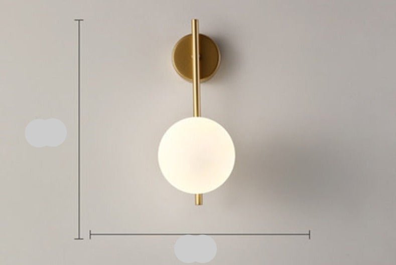Scandinavian wall lamp featuring a modern minimalist design in gold and black with dimmable LED lighting for adjustable ambiance. 8