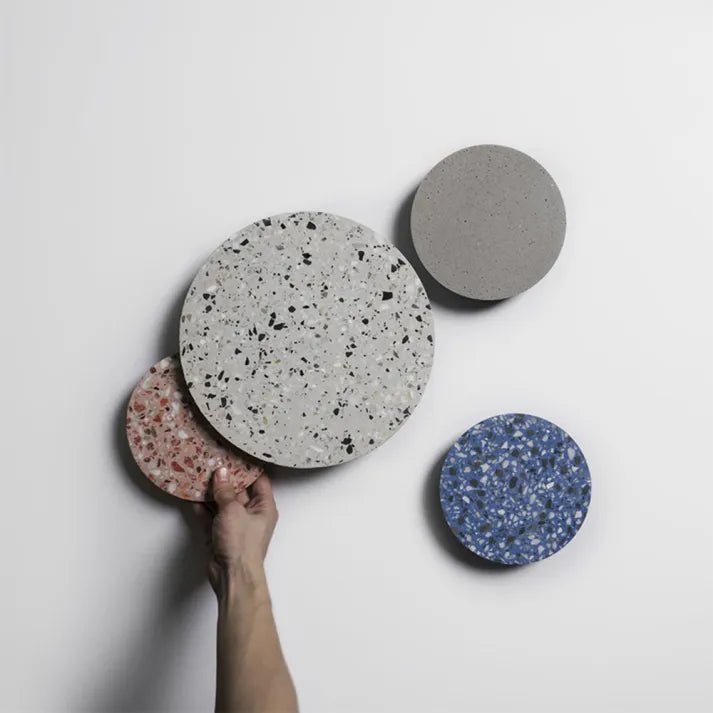 Scandinavian wall lamp featuring a warm LED light and stylish terrazzo finish, perfect for modern minimalist home decor. 2